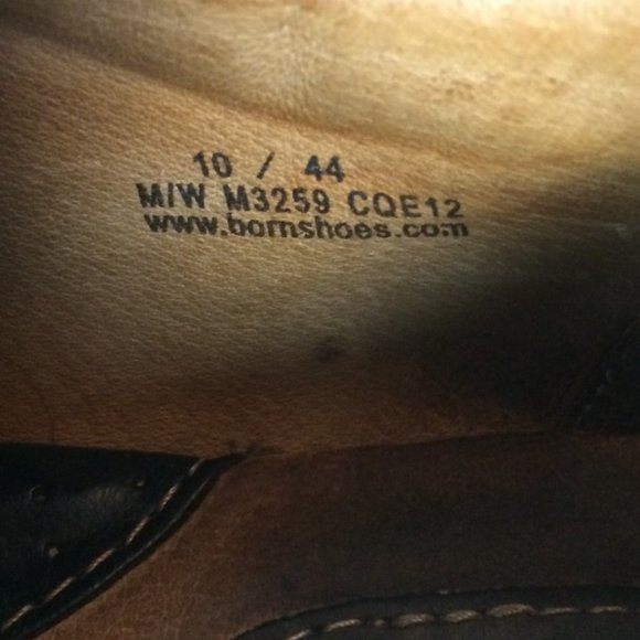 Born Mens Oxford Shoes Black Leather Square Toe Low Top Lace Up 10M - Picture 4 of 10